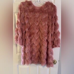 Hutch size S pink fringe mini dress